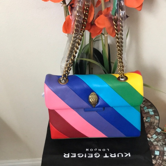 Kurt Geiger Rainbow Shop Kensington Leather Crossbody Bag - Picture 1 of 17